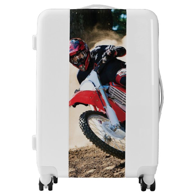 Motocross rider throw pillow luggage (Front)
