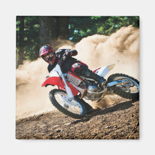 Motocross rider throw pillow magnet