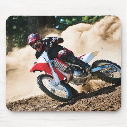 Motocross rider throw pillow mouse pad