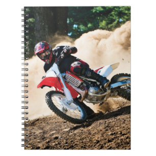 Motocross rider throw pillow notebook