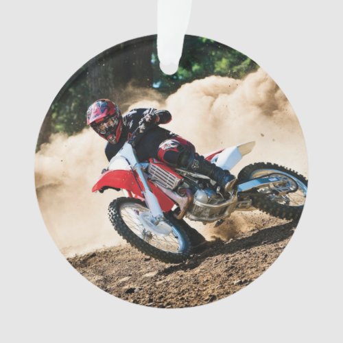 Motocross rider throw pillow ornament