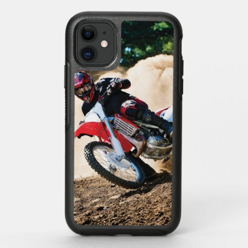 Motocross rider throw pillow OtterBox symmetry iPhone 11 case