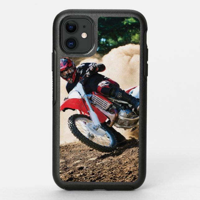 Motocross rider throw pillow otterbox iPhone case (Back)