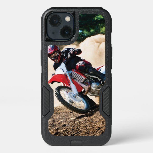 Motocross rider throw pillow otterbox iPhone case (Back)