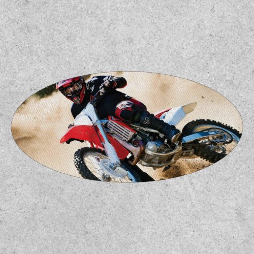 Motocross rider throw pillow patch