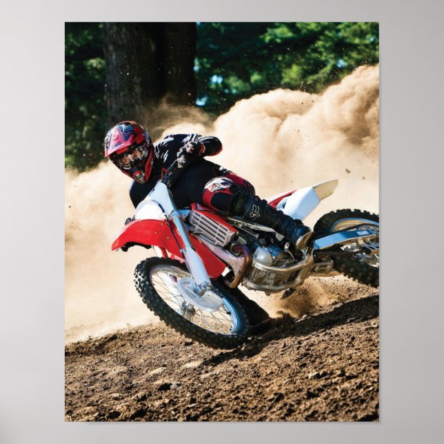 Motocross rider throw pillow poster (Front)