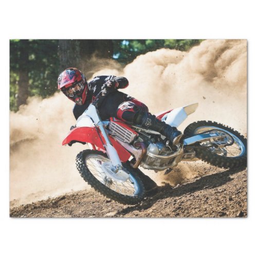 Motocross rider throw pillow tissue paper