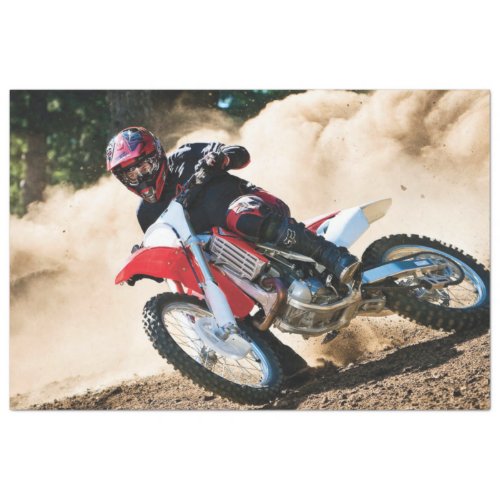 Motocross rider throw pillow tissue paper