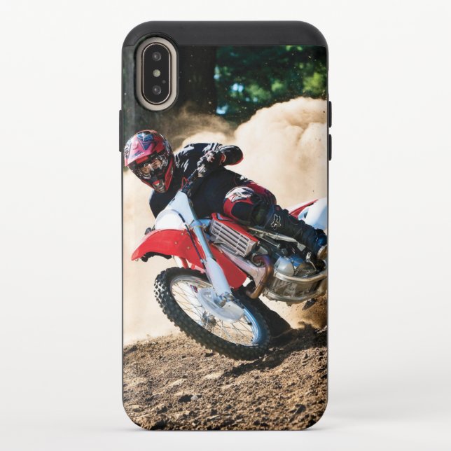 Motocross rider throw pillow uncommon iPhone case (Back)