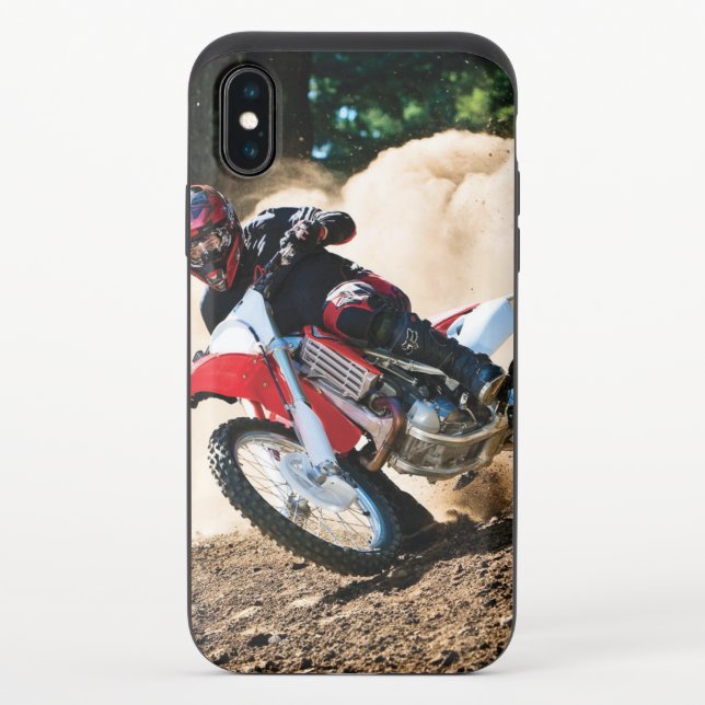 Motocross rider throw pillow uncommon iPhone case (Back)