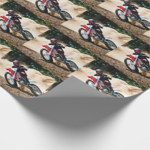 Motocross rider throw pillow wrapping paper