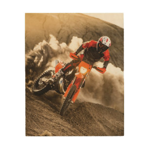 Motocross Rider Wood Wall Art