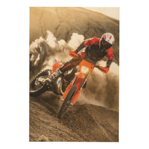 Motocross Rider Wood Wall Art