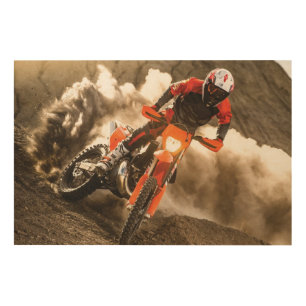 Motocross Rider Wood Wall Art