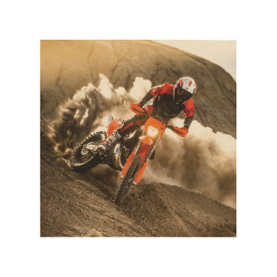 Motocross Rider Wood Wall Art