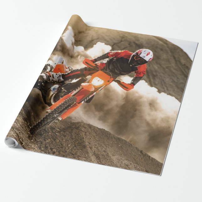 Motocross Rider Wrapping Paper (Unrolled)