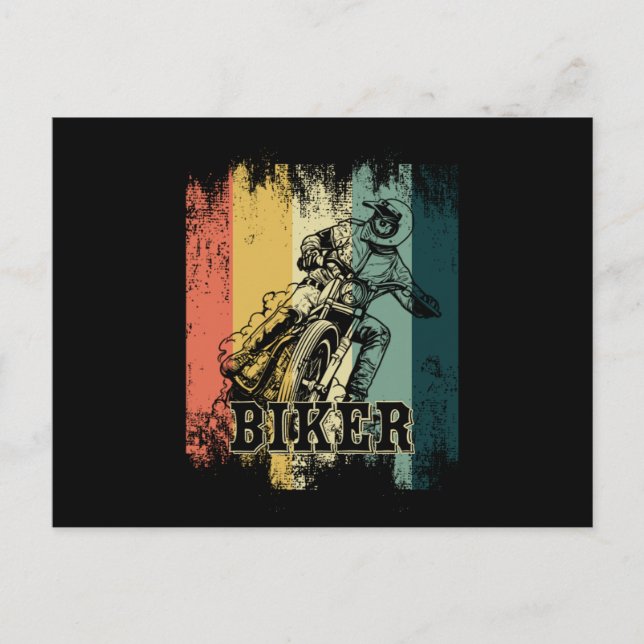 Motocross Riders Racers Motorcycle Gift Retro Vint Postcard (Front)