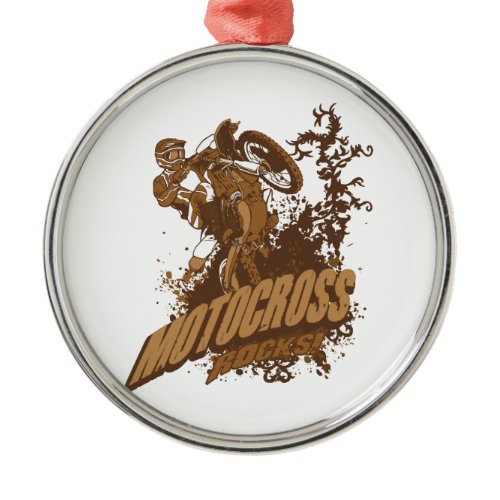 Motocross Rocks! Metal Ornament