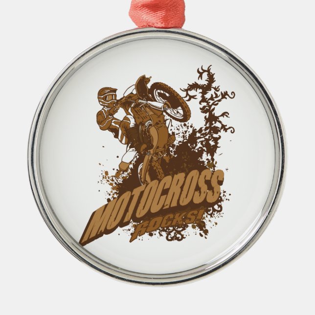 Motocross Rocks! Metal Ornament (Front)