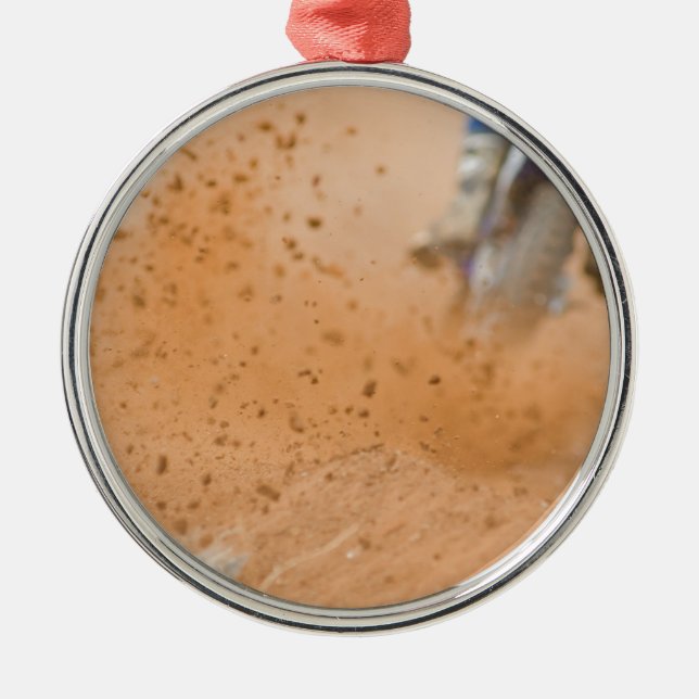 Motocross Roost Metal Ornament (Front)