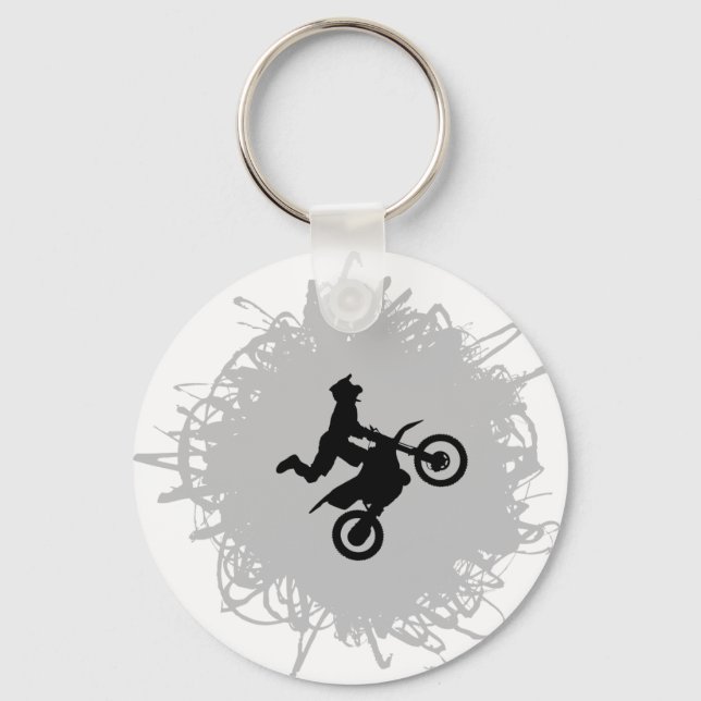 Motocross Scribble Style Keychain (Front)