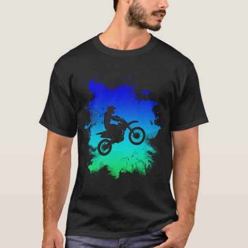 Motocross Silhouette In Action For Off Road Dirt B T_Shirt