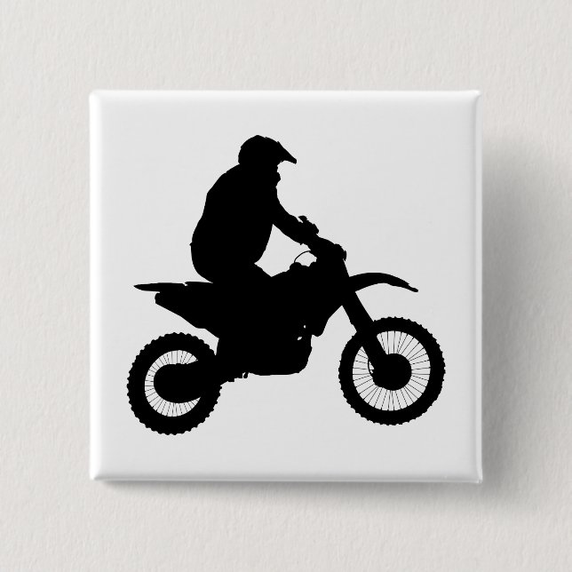 Motocross Silhouette Pinback Button (Front)