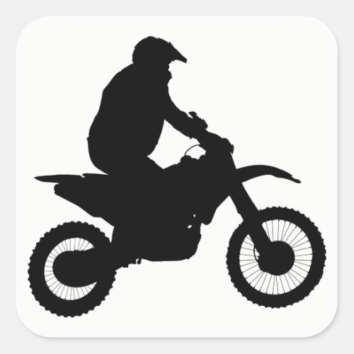 Motocross Silhouette Square Sticker