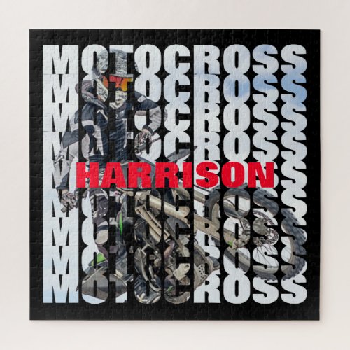 Motocross Sports Dirt Biker Personalized Jigsaw Puzzle