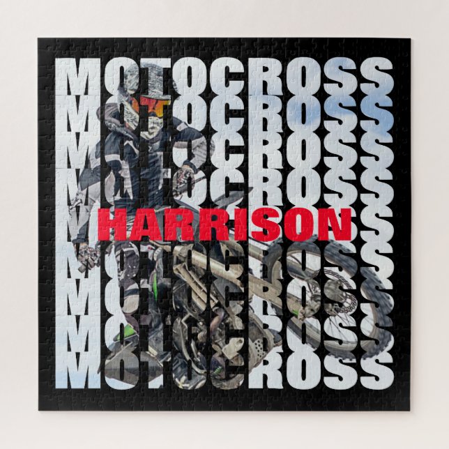 Motocross Sports Dirt Biker Personalized Jigsaw Puzzle (Vertical)