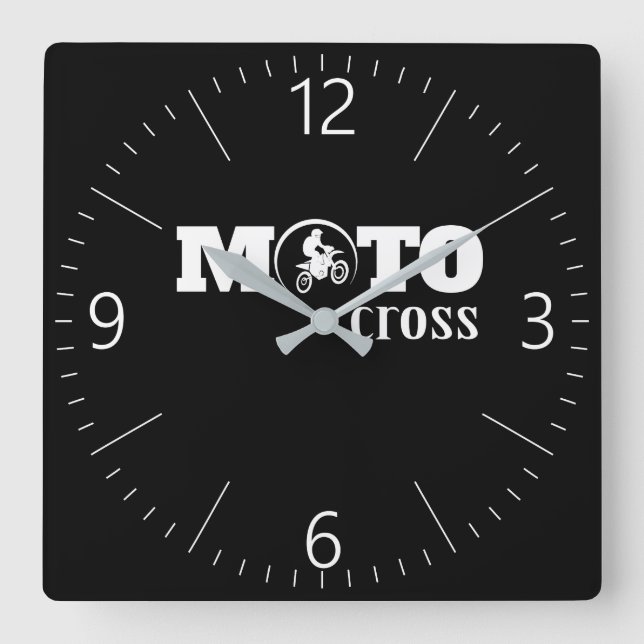 Motocross Square Wall Clock (Front)