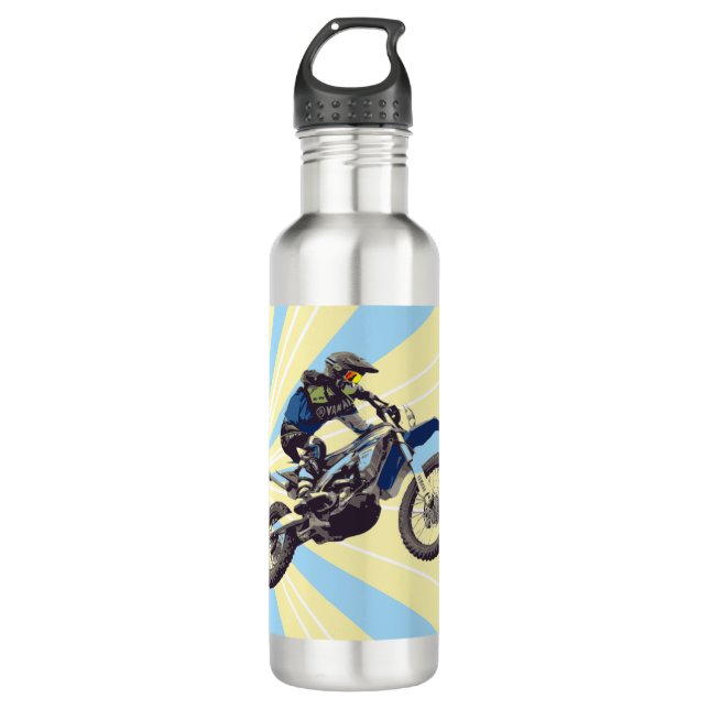 Motocross Stainless Steel Water Bottle (Front)
