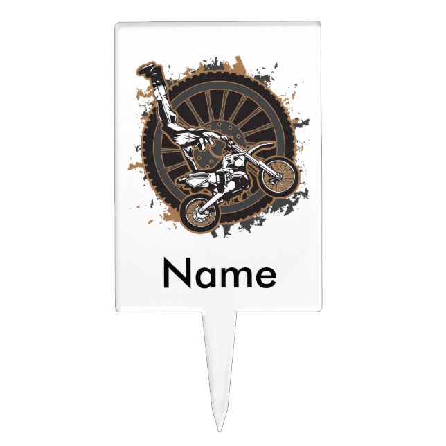 Motocross Stunt Cake Topper (Front)