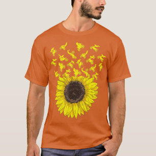 Motocross Sunflower Gift for Biker and Dirt Bike L T-Shirt