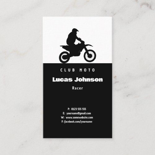 Motocross Track  Motorcyclist Business Card