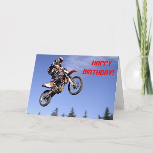 Motocross tricks birthday card