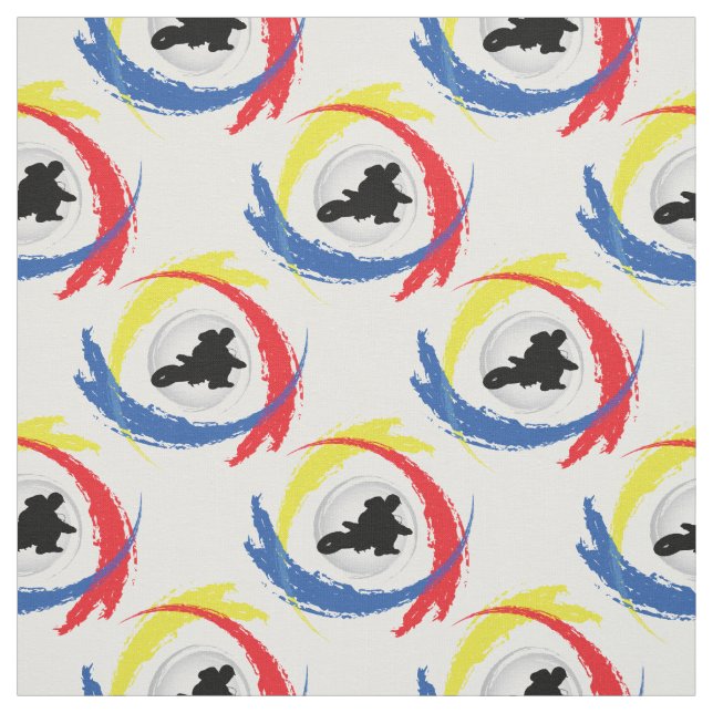 Motocross Tricolor Emblem Fabric (Swatch)