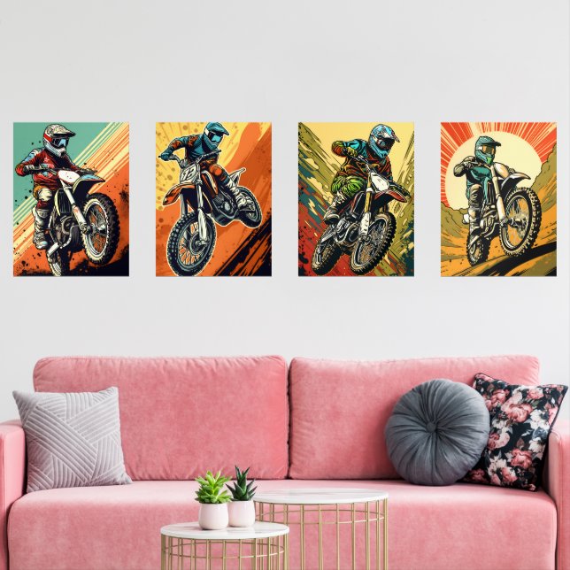 Motocross Wall Art Sets (Livingroom)