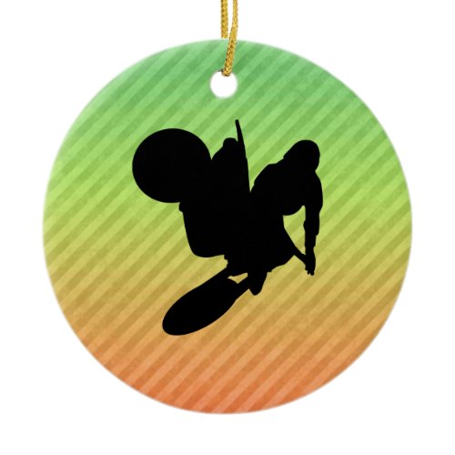 Motocross Whip Ceramic Ornament