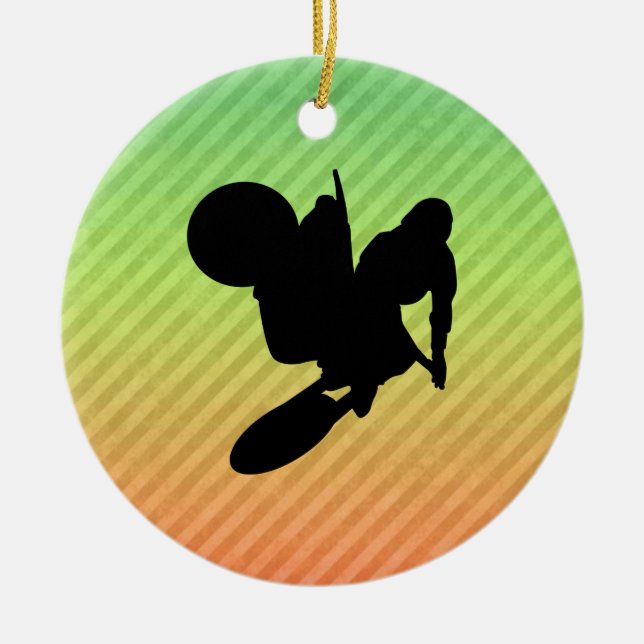 Motocross Whip Ceramic Ornament (Front)