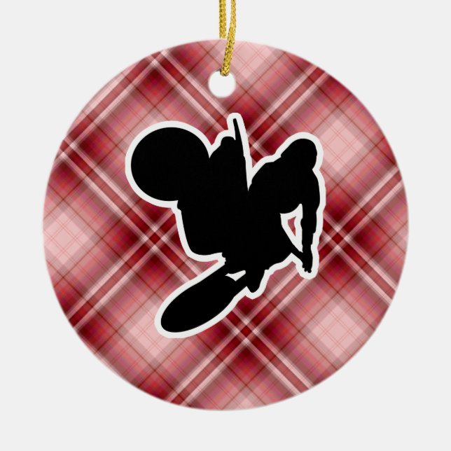 Motocross Whip Ceramic Ornament (Front)