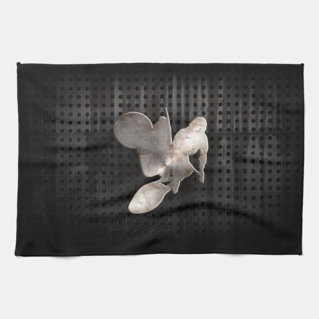 Motocross Whip; Cool Black Kitchen Towel (Horizontal)