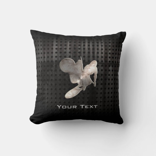 Motocross Whip; Cool Black Throw Pillow (Front)