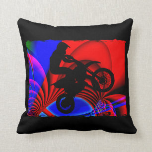 Motocrossing Going Loopy Throw Pillow