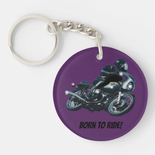 Motocycle Champion Speedway Track Racer Keychain