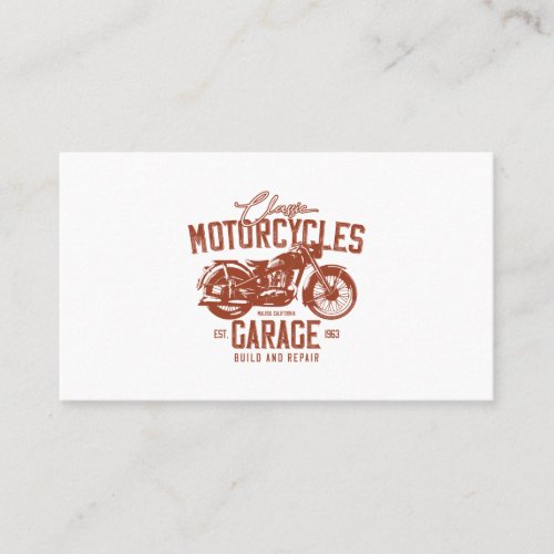 motocycle garage business card