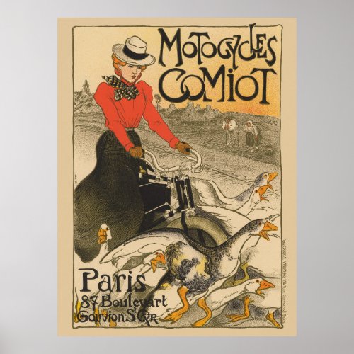 Motocycles Comiot France Vintage Poster 1899