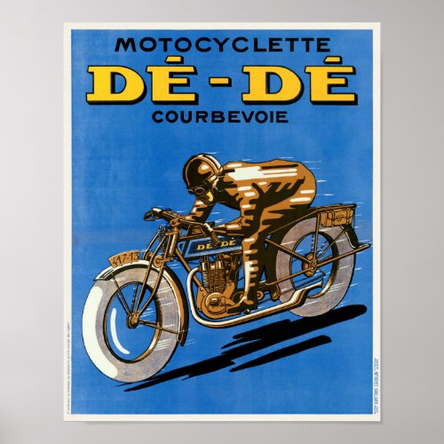 Motocyclette De_De France Vintage Poster 1927