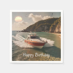 Motor Boat Birthday Napkins