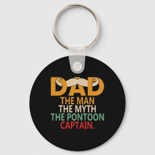 Motor Boat Captain Dad Sail Pontoon Boating Sailor Keychain